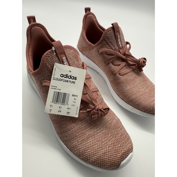 ADIDAS womens 10 Pink dusty rose cloudfoam running shoes sneakers - Picture 2 of 9